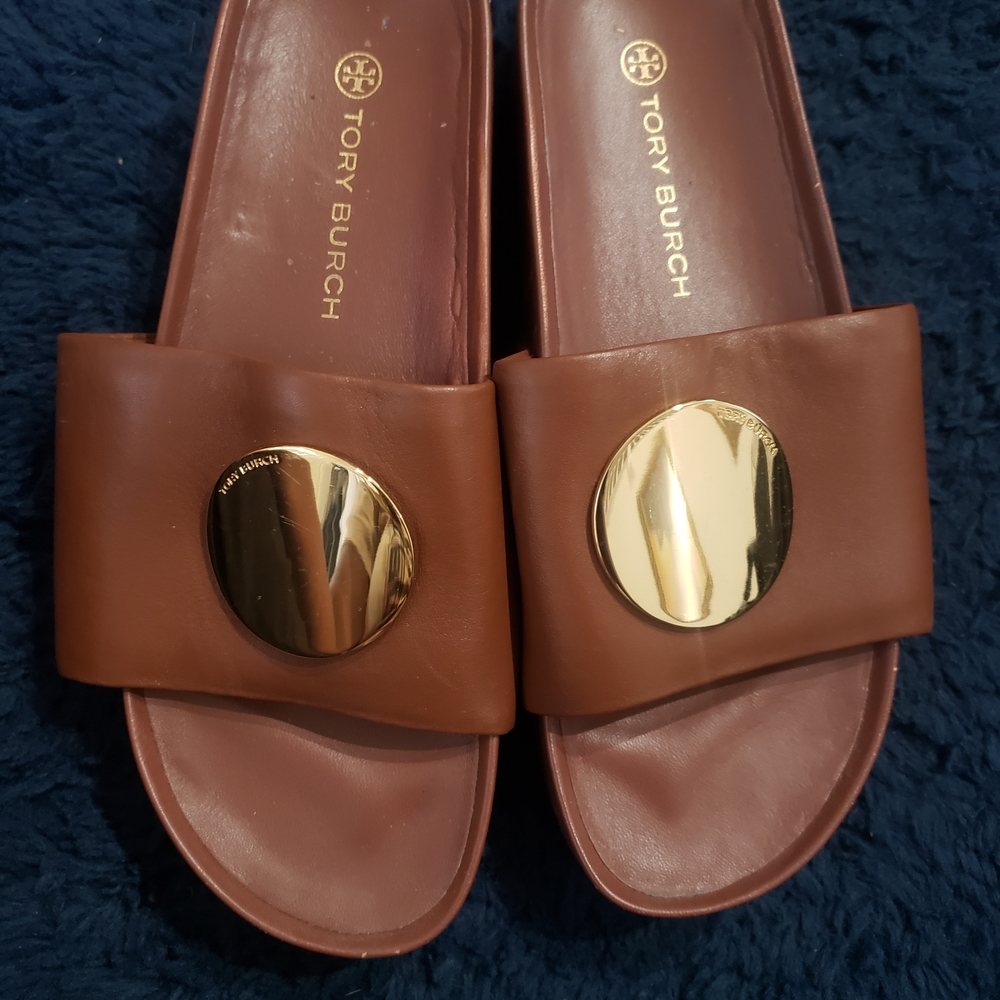 Tory Burch Eleanor Leather Slide Sandals – Women’s Size 11M
